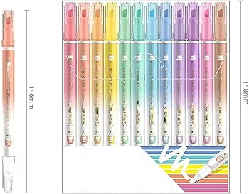 Amazon.co.jp: 12色消せる蛍光ペンマーカーペン 蛍光ペン セット